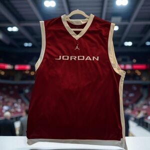 Jordan Red and White Sleeveless Jersey